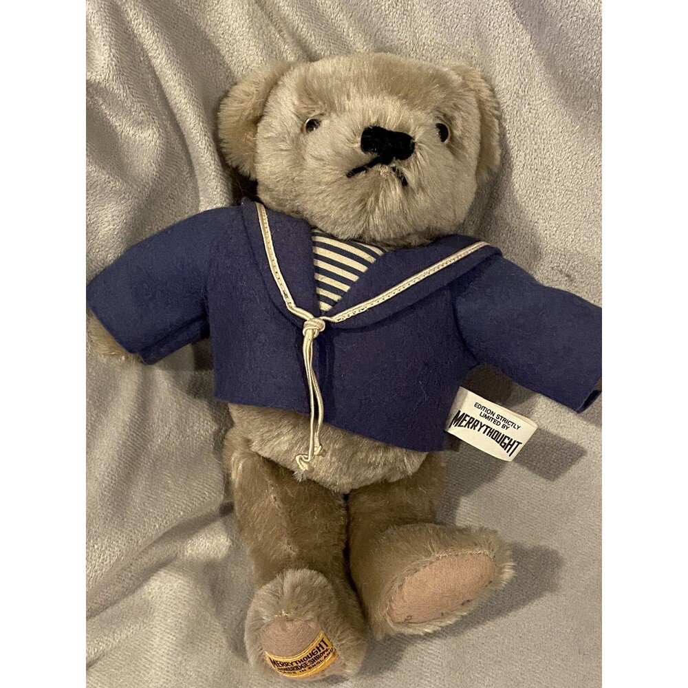 Merrythought Gray Teddy Bear Sailor #225 / 1,000 11in No Hat
